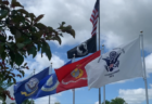 US Flag and Military Branch Flags at Hawley Cemetery