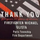 Michael Glista 20 years of service plaque